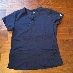 Butter Soft Navy Stretch Top with White Logo